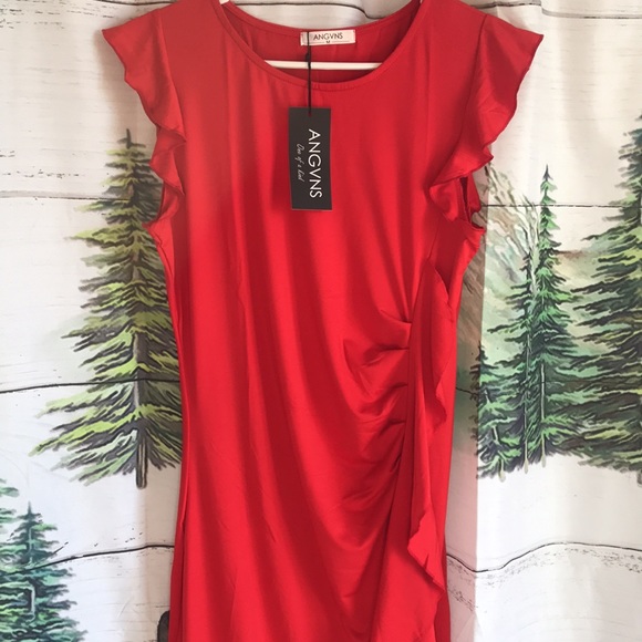 Women’s cute red cocktail dress - Picture 2 of 6